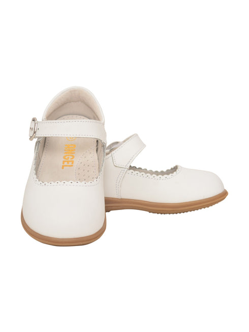 L'Amour Girls Multi Color Scalloped Trim Mary Jane Shoes 4 Baby-12 Kids - SophiasStyle.com